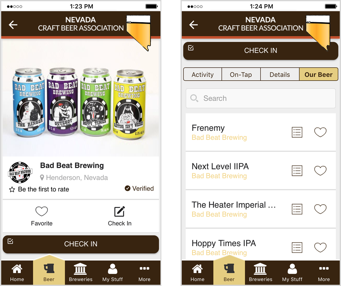 Beers Directory in Brewers Marketing NV app