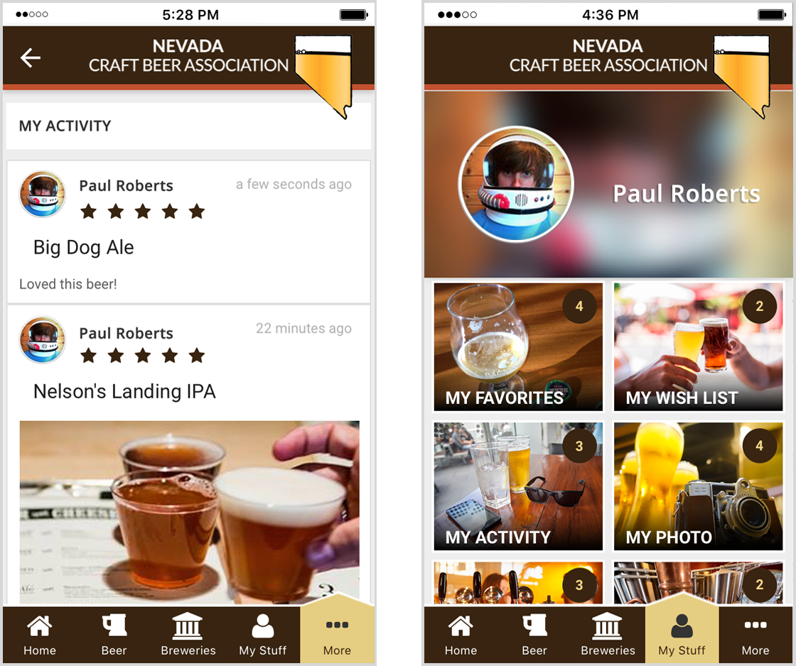 Brewers Marketing Profile in NV app