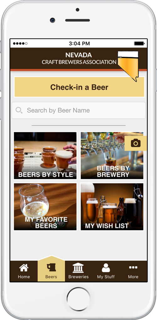 Nevada Craft beer app beers screen